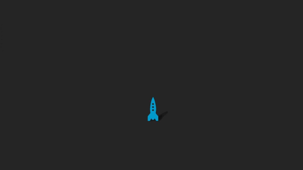Modern Dark Minimalist Wallpaper with Blue Rocket Icon for MacBooks