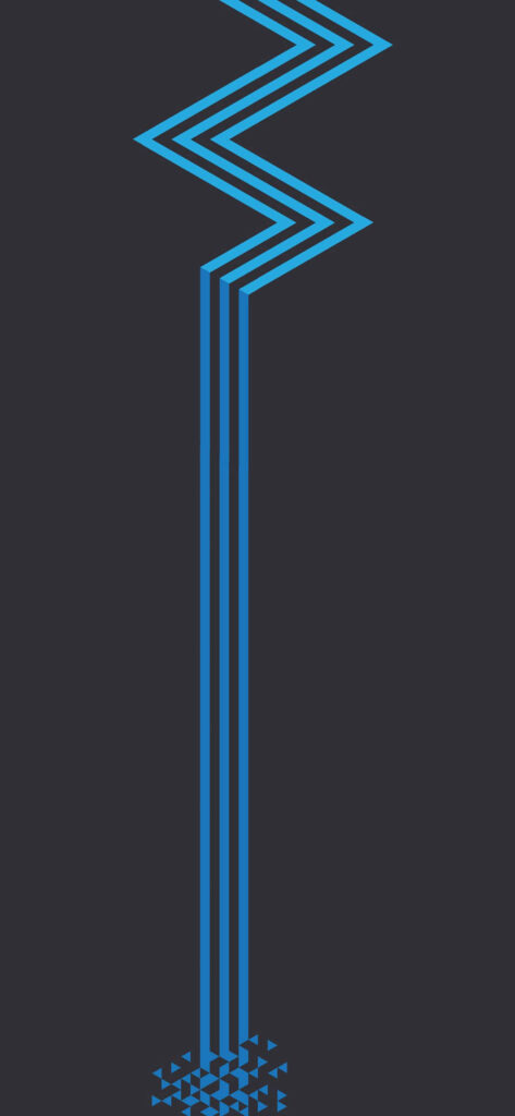 Minimalist Abstract Wallpaper: Blue Zigzag Lines on Dark Background