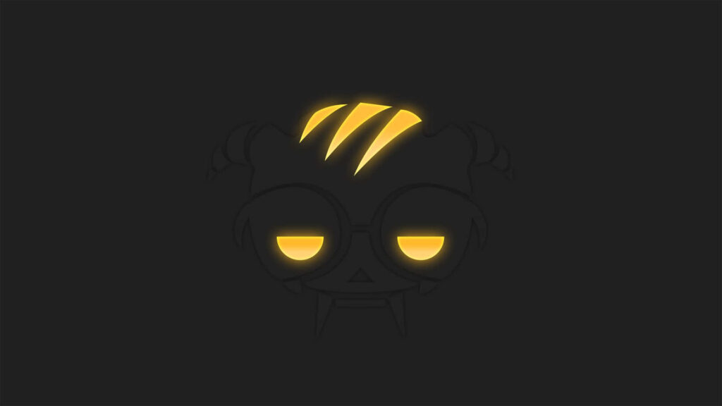 Minimalist Dark Wallpaper with Abstract Glowing Yellow Face Icon