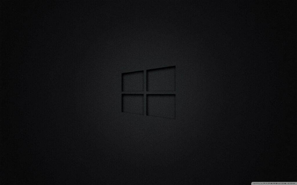 Minimalist Dark Wallpaper with Monochrome Windows Logo Design