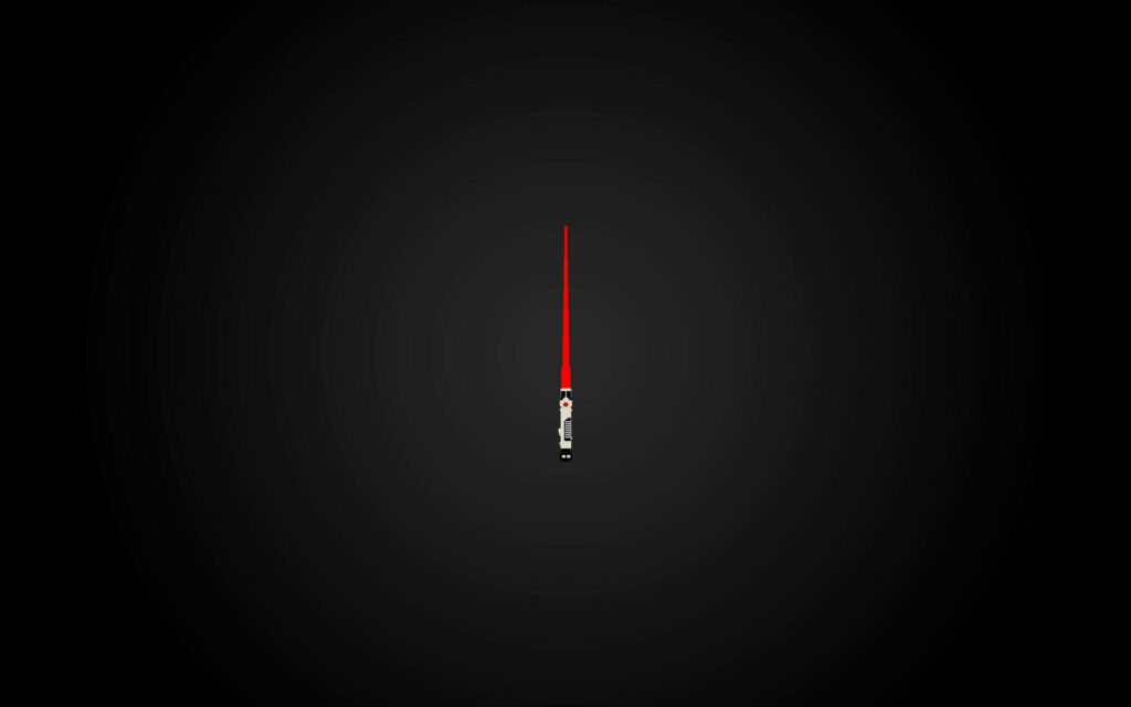 Minimalist Dark Background Wallpaper with Red Lightsaber Vector Art