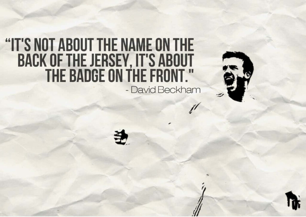 Minimalist Wallpaper: David Beckham Quote on Team Spirit in Football