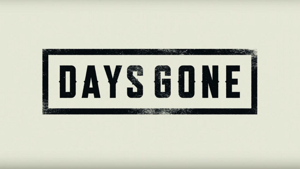 Days Gone minimalist black distressed logo on off-white background post-apocalyptic wallpaper