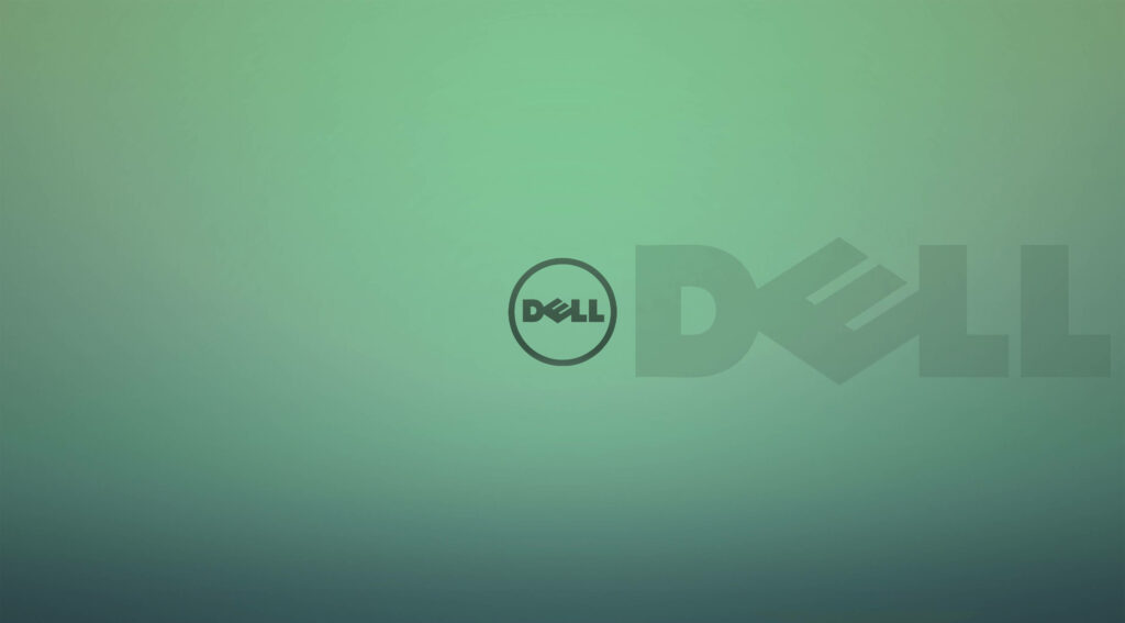 Dell wallpaper with minimalist green blue gradient and centered logo for modern workspaces