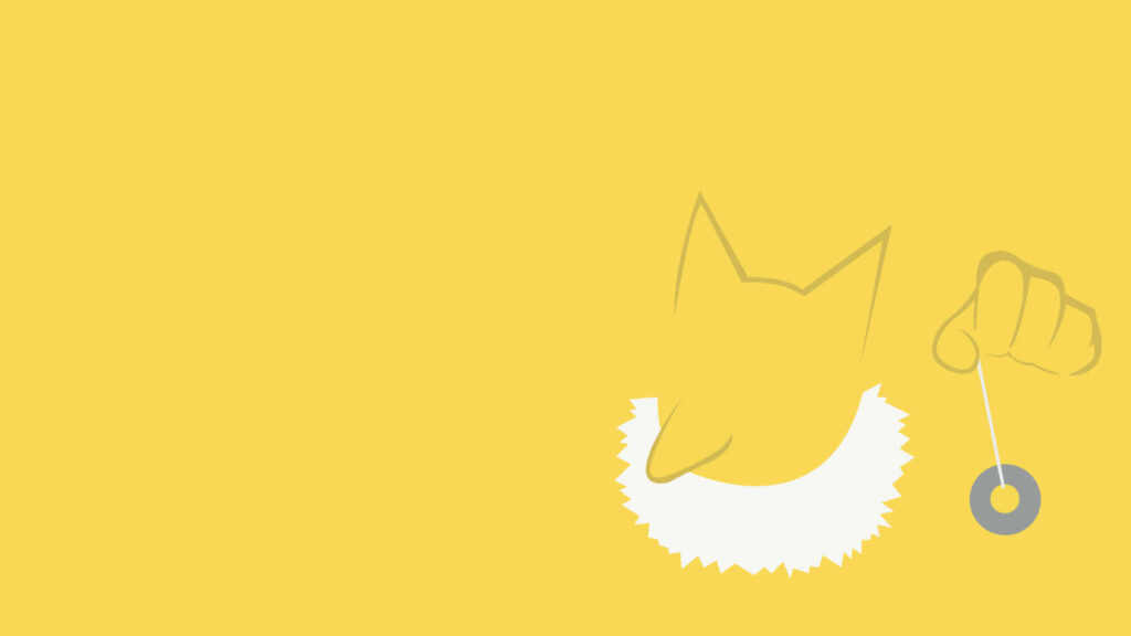 Minimalist Delphox Wallpaper on Bold Yellow Background - Simple & Striking