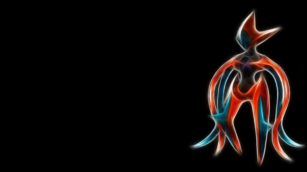 Deoxys Attack Form Minimalist Wallpaper | Vibrant Abstract Design