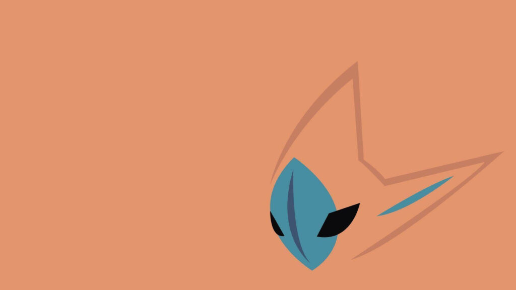 Stylized Deoxys Attack Form Minimalist Wallpaper on Peach Background