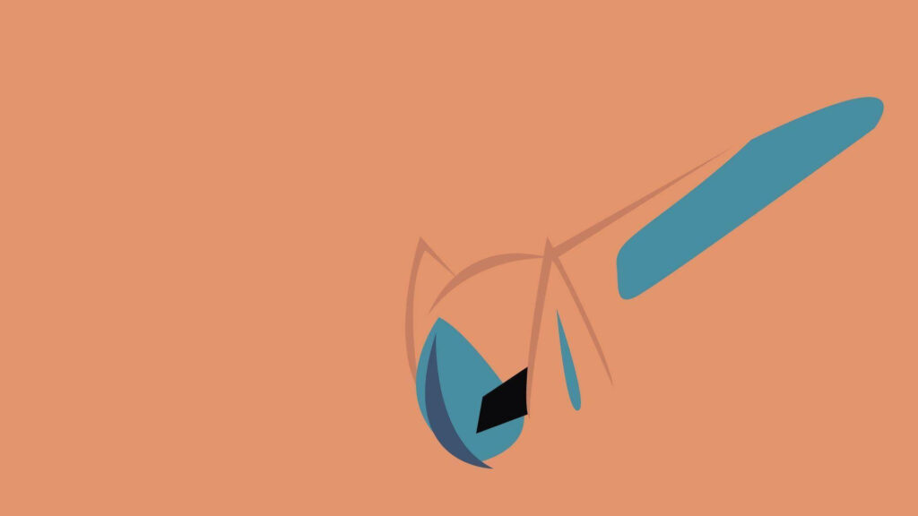 Minimalist Deoxys Speed Form Wallpaper on Pale Orange Background