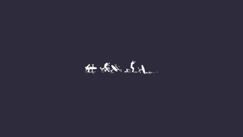 Minimalist Desk Flip Wallpaper - Quirky Dark Background Design