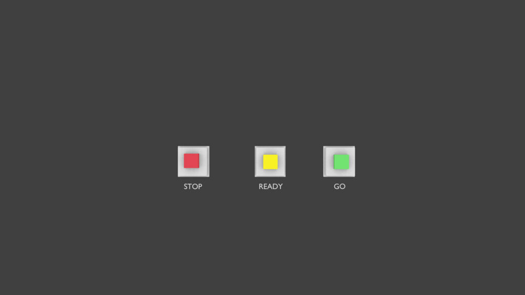 Minimalist Dark Grey Desktop Wallpaper: STOP READY GO Buttons