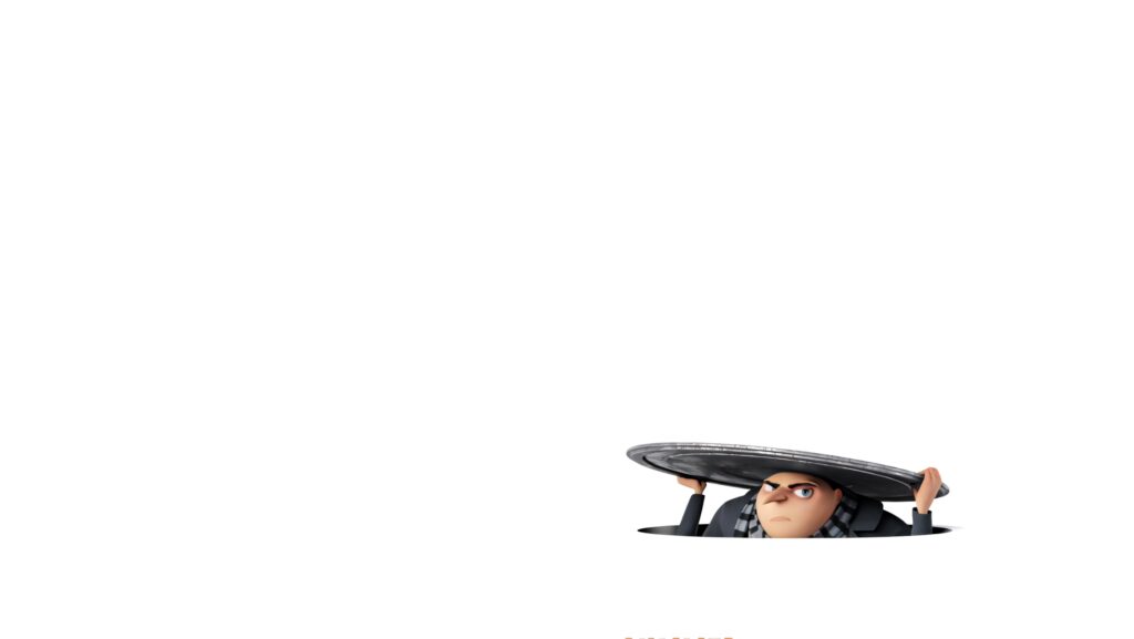 Minimalist Despicable Me 3 Wallpaper: Gru Emerges from Manhole