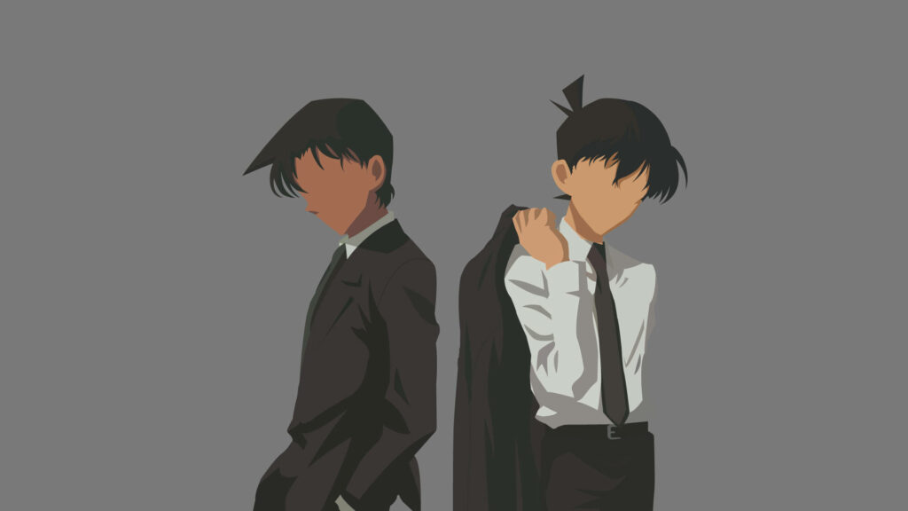 Minimalist Detective Conan Vector Wallpaper - Sleek Modern Design