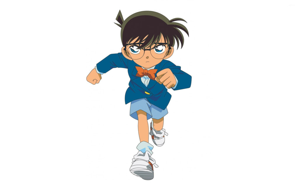 Minimalist Detective Conan Wallpaper: Conan Edogawa in Motion