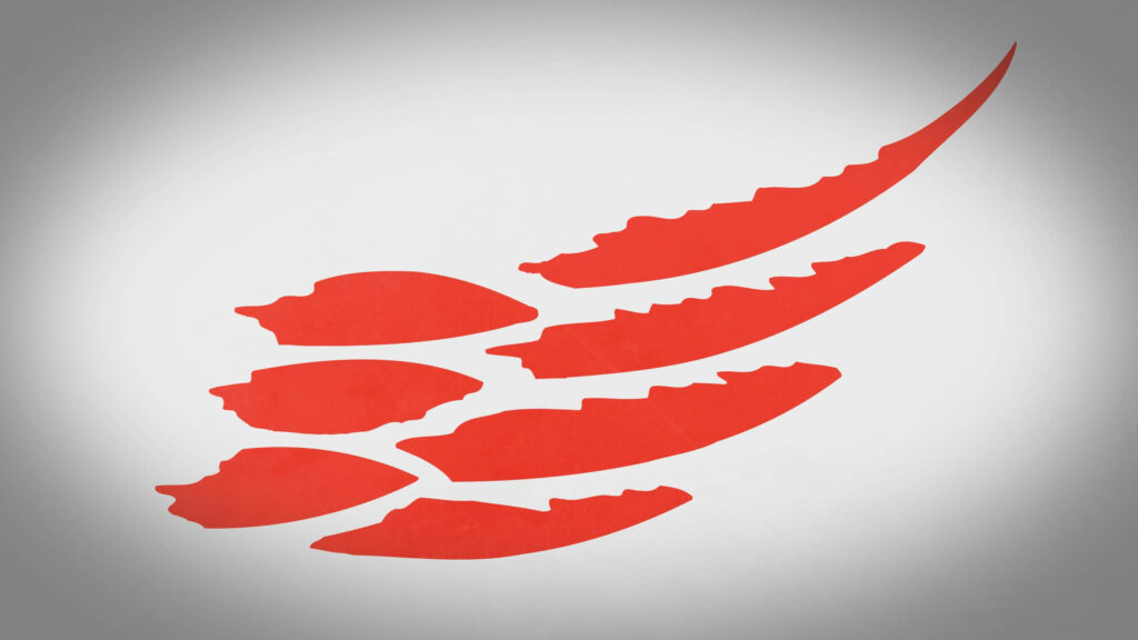 Detroit Red Wings minimalist wallpaper with iconic red wing emblem on gray gradient background