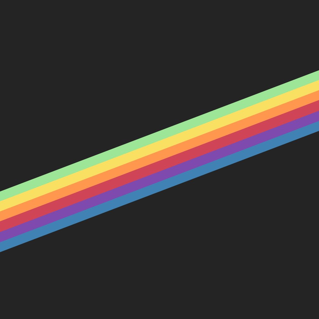Minimalist diagonal rainbow stripes on dark gray background modern pride wallpaper design