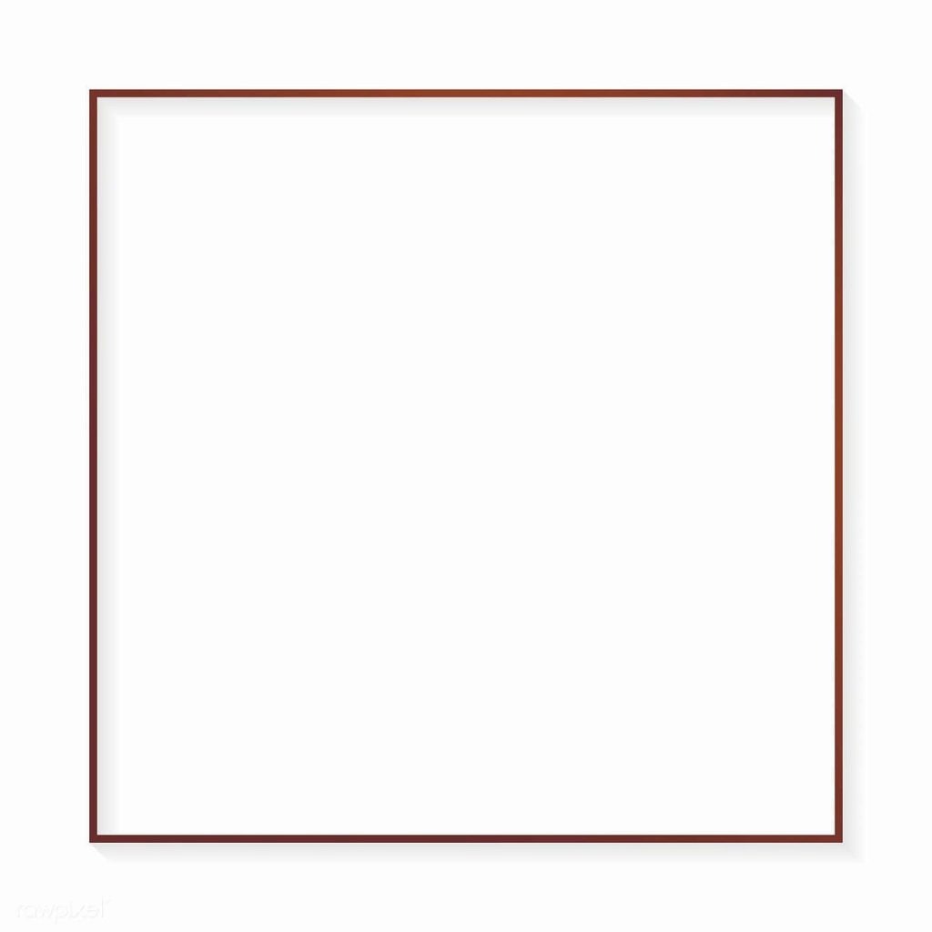 Minimalist digital square frame with thin dark brown border and subtle drop shadow on white background Wallpaper