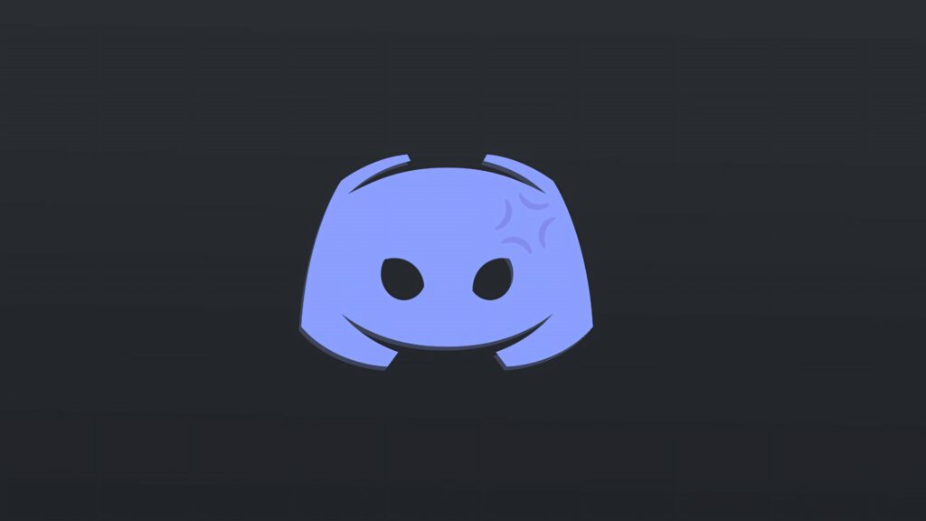 Discord Clyde minimalist wallpaper with subtle headache expression on dark gradient background