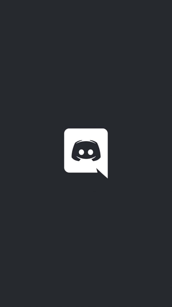 Minimalist Discord logo white on black background digital community wallpaper for tech enthusiasts