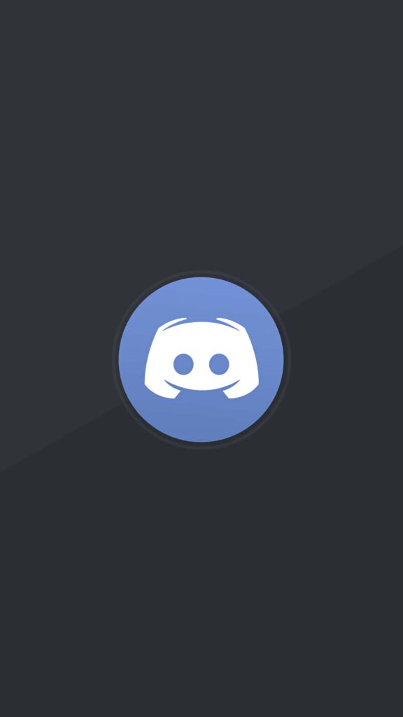 Minimalist Discord logo centered on dark background with blue and white modern digital design Wallpaper