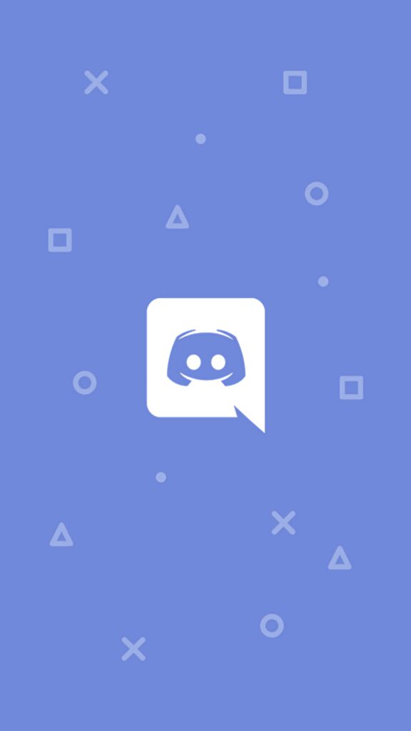 Discord logo wallpaper on soft lavender background with subtle geometric shapes minimalist design