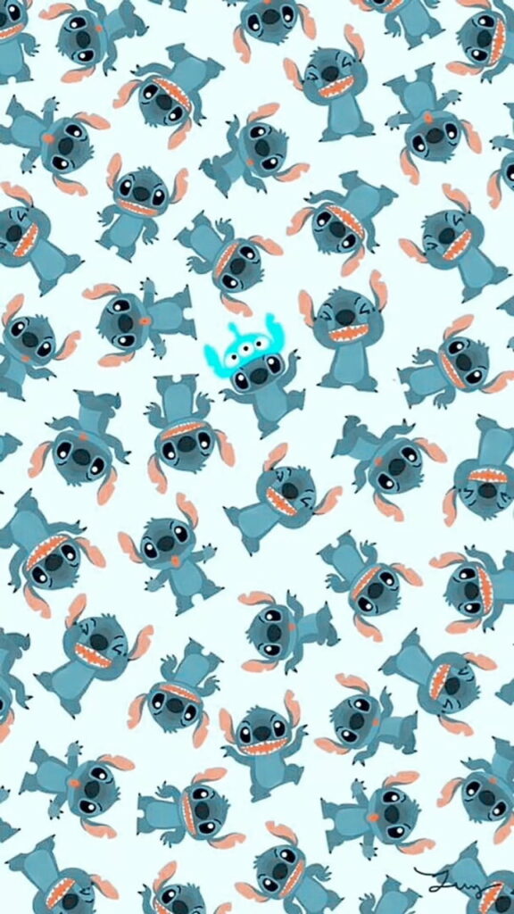 Cute and Simple: Lilo and Stitch Minimalist Wallpaper in HD for Your Phone