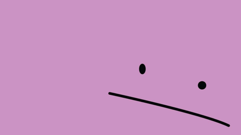 Minimalist Ditto Wallpaper with Simple Features on Purple Background