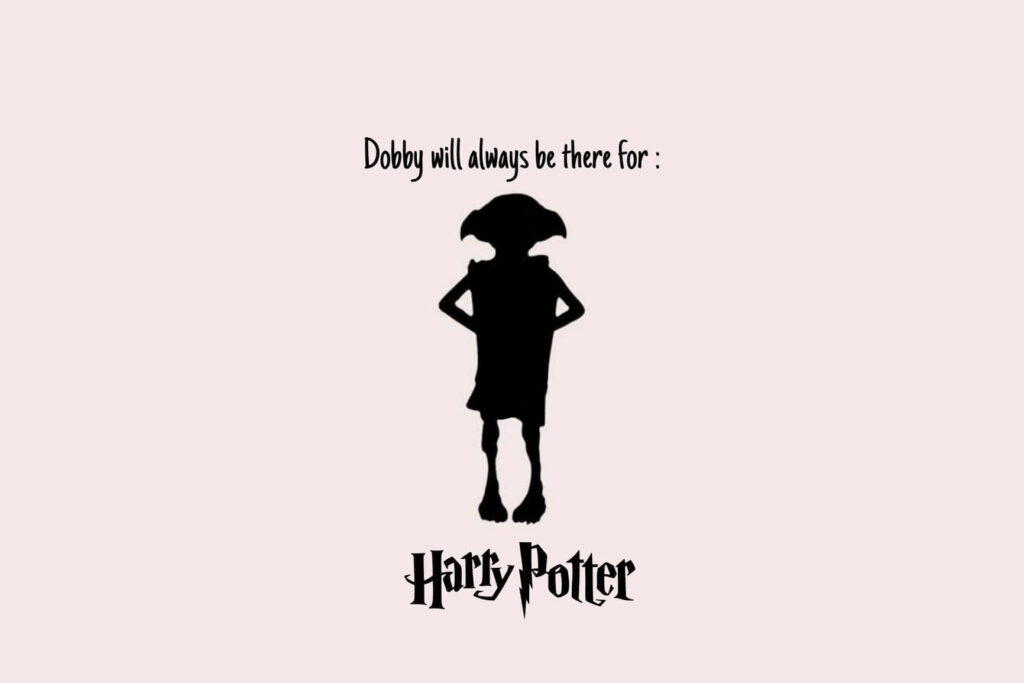 Dobby Minimalist Laptop Wallpaper - Funny Harry Potter Design