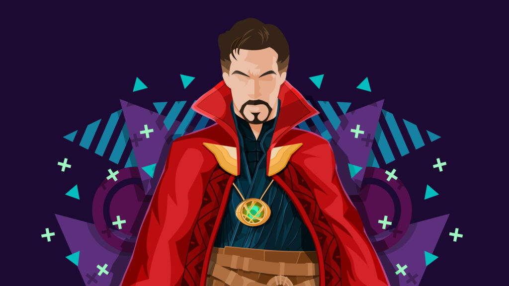 Minimalist Doctor Strange Wallpaper: Bold Colors & Geometric Design