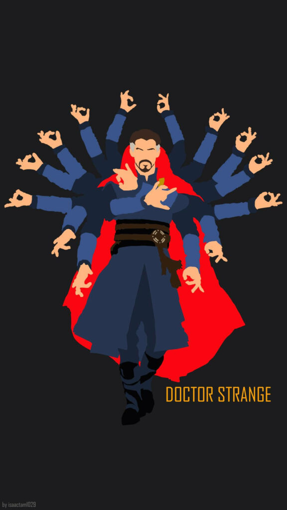 Minimalist Doctor Strange Wallpaper: Mystical Arms on Black Background