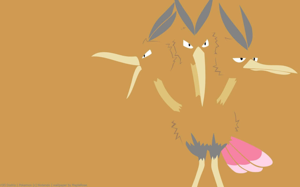 Minimalist Dodrio Vector Art Wallpaper on Tan Background