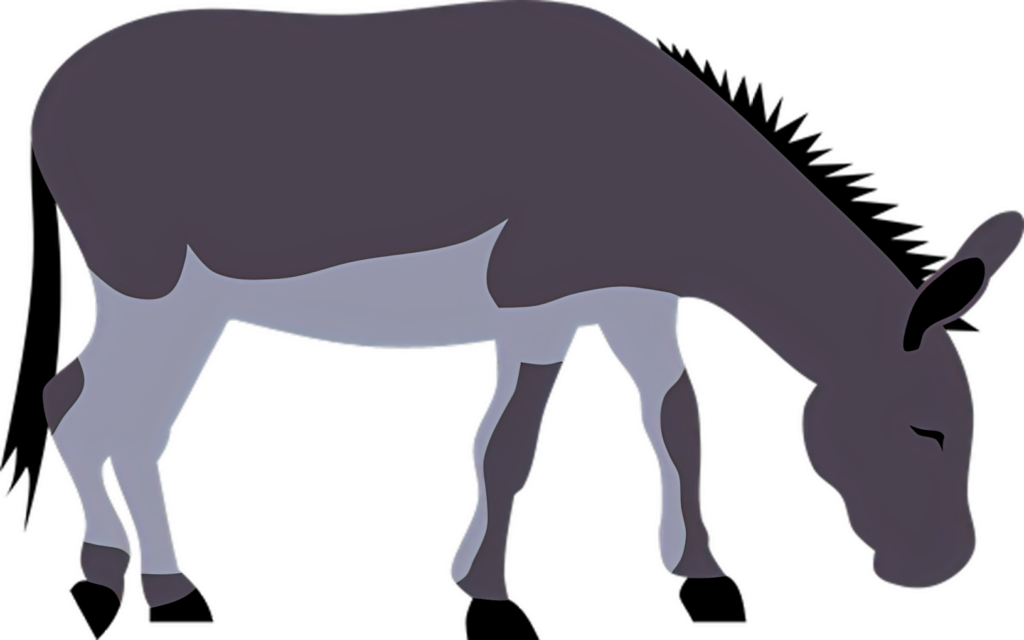 Minimalist Silhouette of Donkey Grazing - Versatile Design Wallpaper