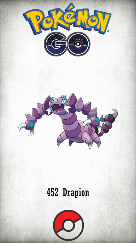 Drapion Minimalist Poster Wallpaper - Pokémon GO #452 Design