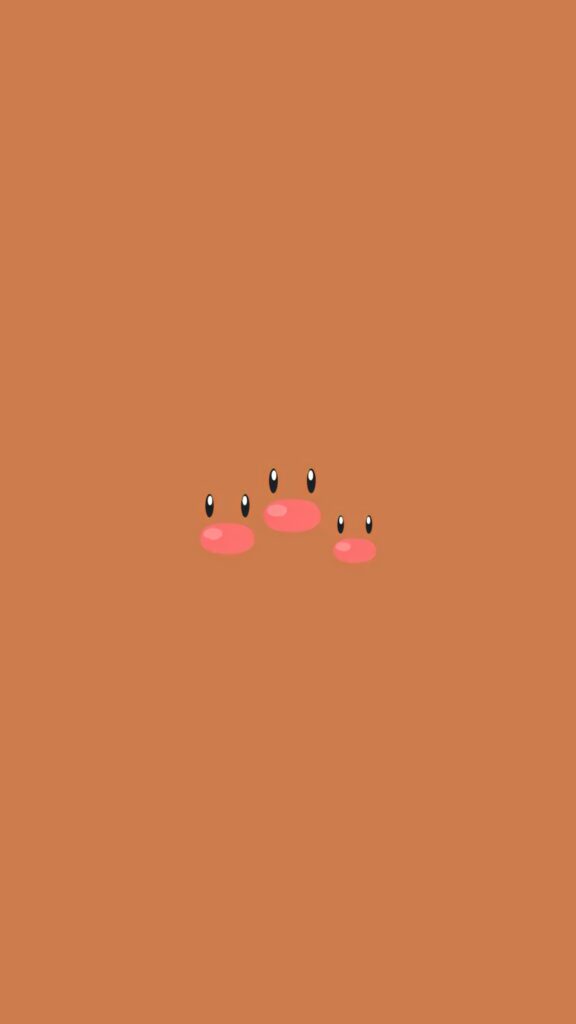 Minimalist Dugtrio Wallpaper: Simple Brown Background Design