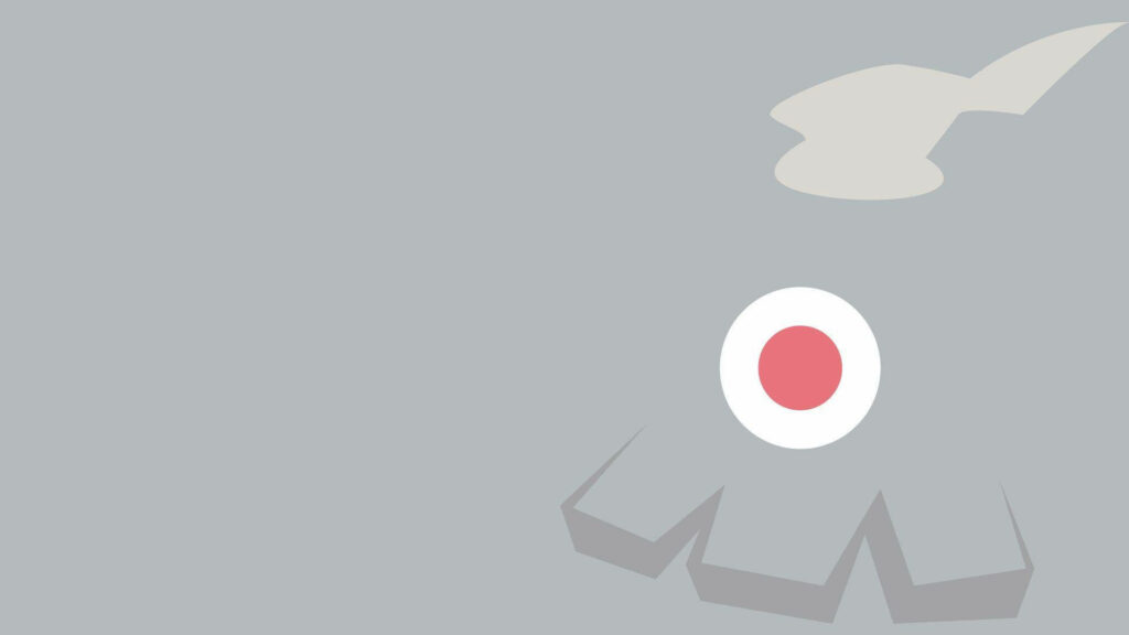 Minimalist Dusclops Wallpaper: Ghostly Design with Soft Gray Background