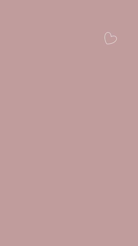 Minimalist dusty rose wallpaper with delicate white line art heart for modern device background