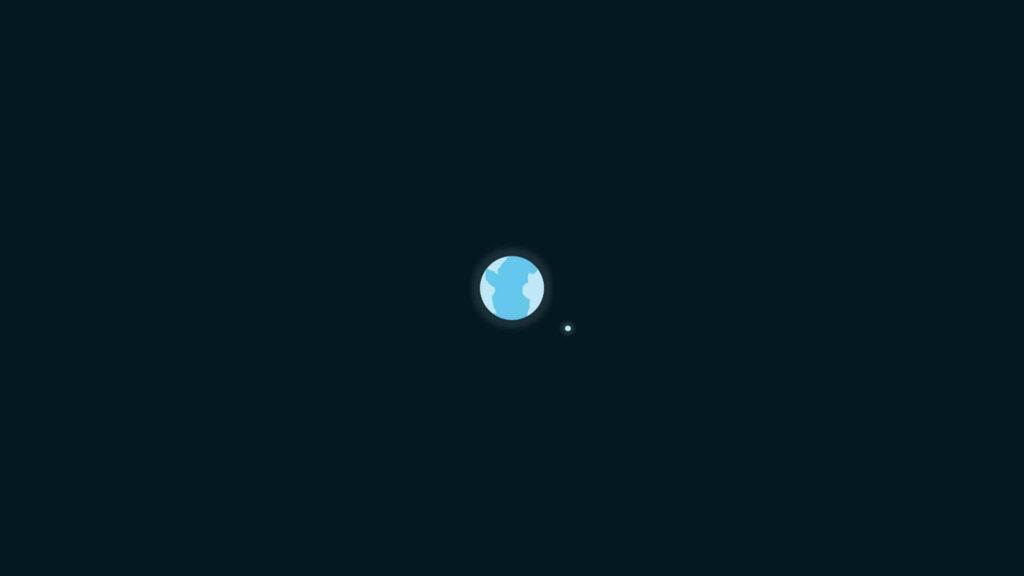 Minimalist Earth Wallpaper on Dark Background with Moon Accent