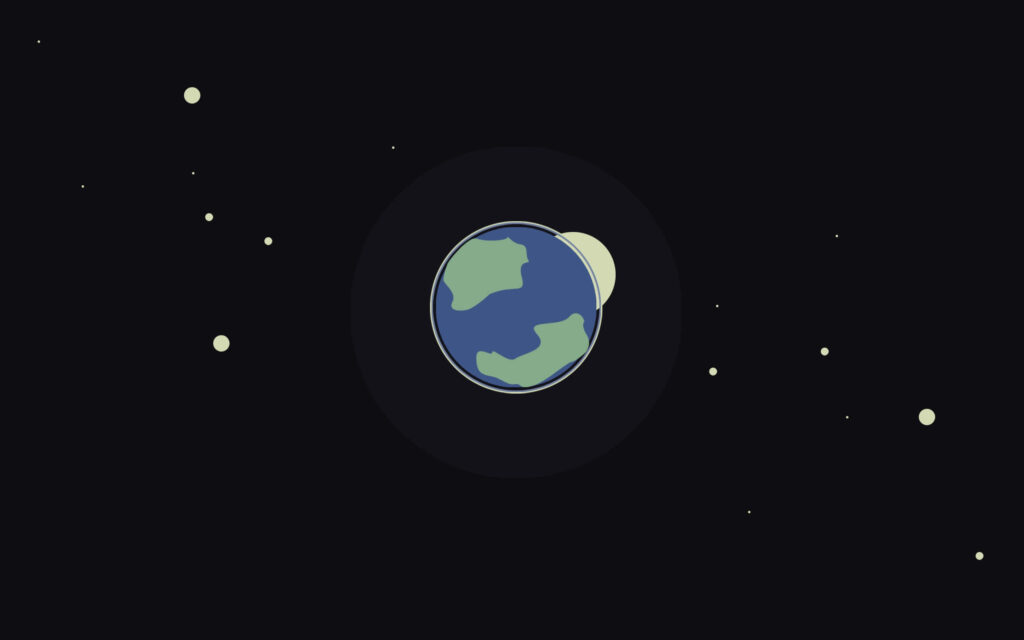 Minimalist Earth & Moon Wallpaper: Serene Cosmic Background Design