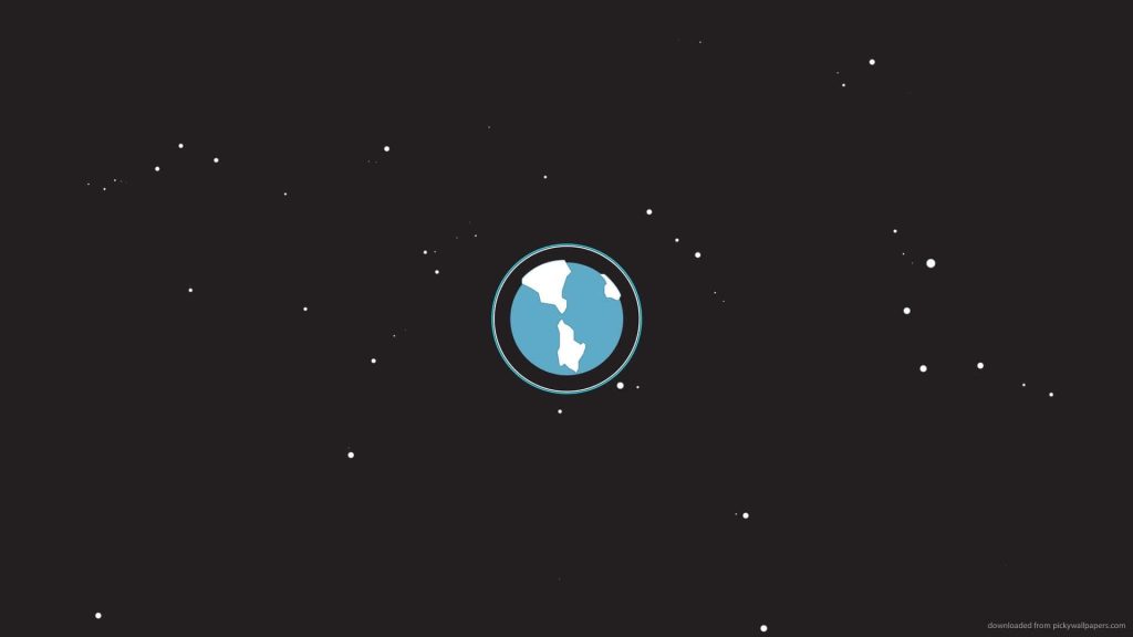 Minimalist Earth vector wallpaper with dark starry space background for modern computer setup