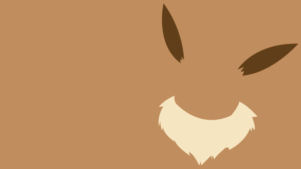 Minimalist Eevee Wallpaper: Simple Design on Brown Background