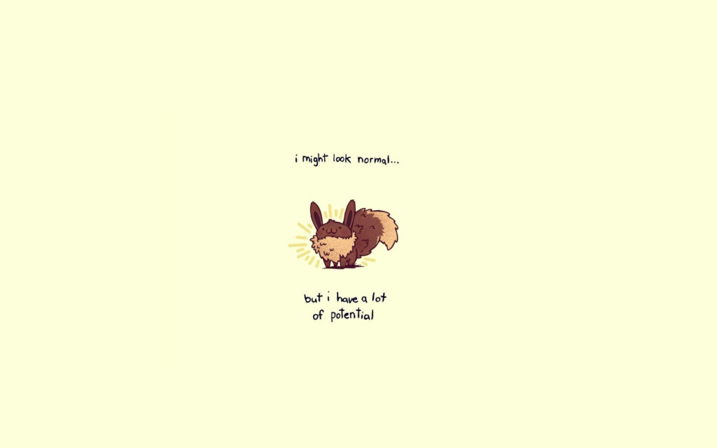 Adorable Eevee Minimalist Wallpaper: Humor & Motivation Combined