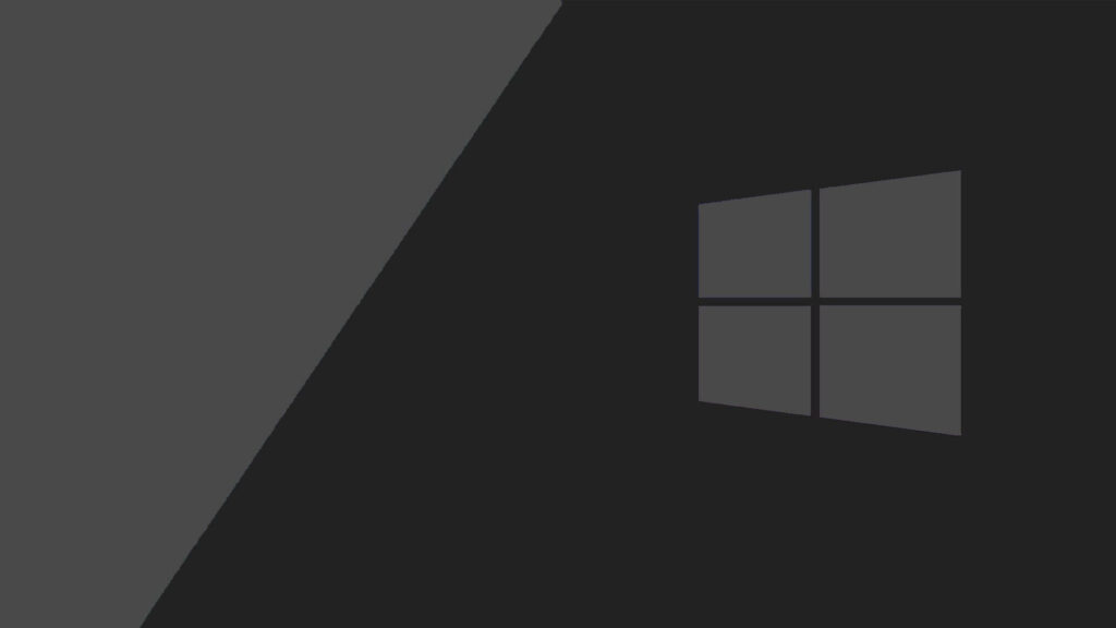 Minimalistic Gray Diagonal Windows 10 Desktop Wallpaper with Iconic Logo