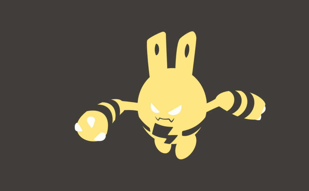 Stylized Elekid Minimalist Wallpaper on Dark Background