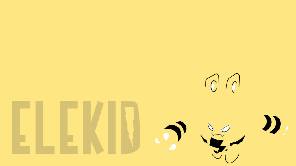Dynamic Elekid Minimalist Wallpaper with Bold Yellow Background