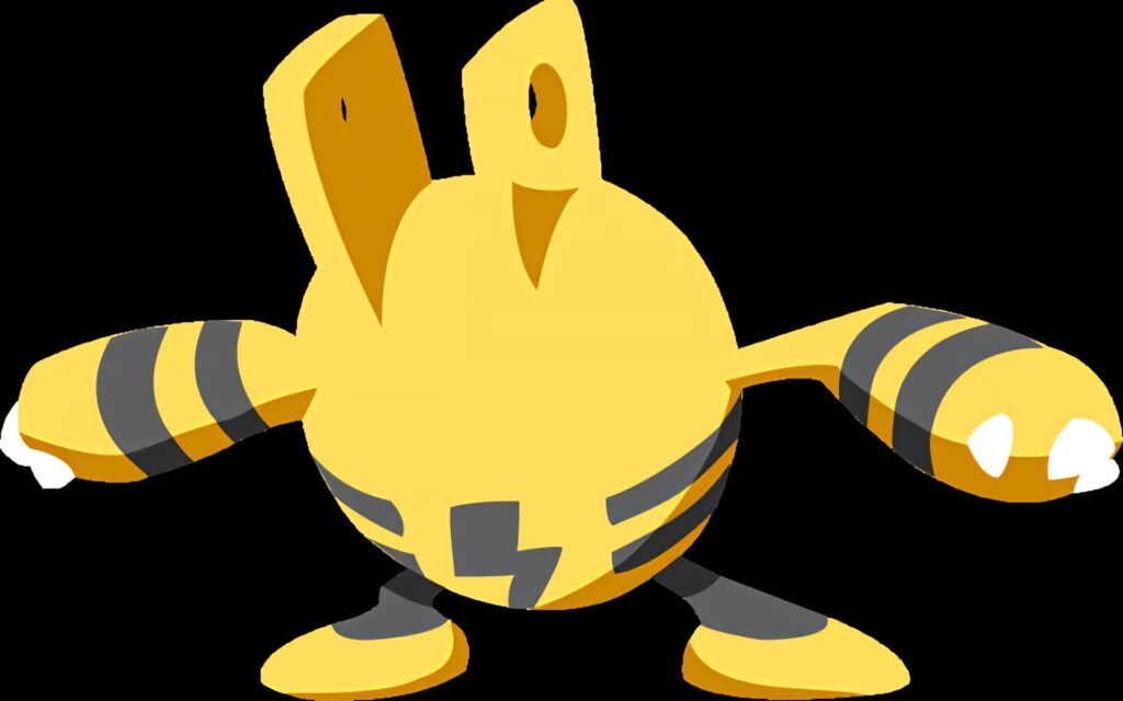 Minimalist Elekid wallpaper featuring vibrant yellow and black tones with bold lightning bolt design