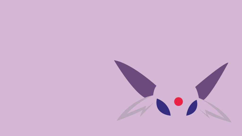 Minimalist Espeon Wallpaper: Sleek Design on Light Purple Background