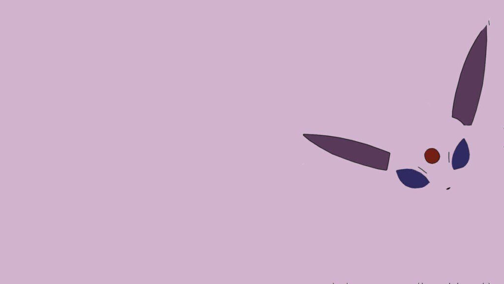 Minimalist Espeon Face Wallpaper on Soft Lavender Background