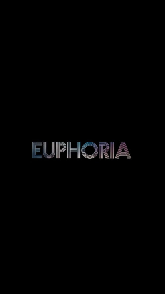 Minimalist Euphoria Logo Wallpaper with Gradient on Black Background