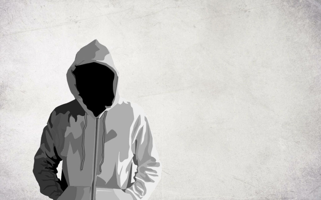 Mysterious Faceless Figure Hoodie Wallpaper - Minimalist Background Art