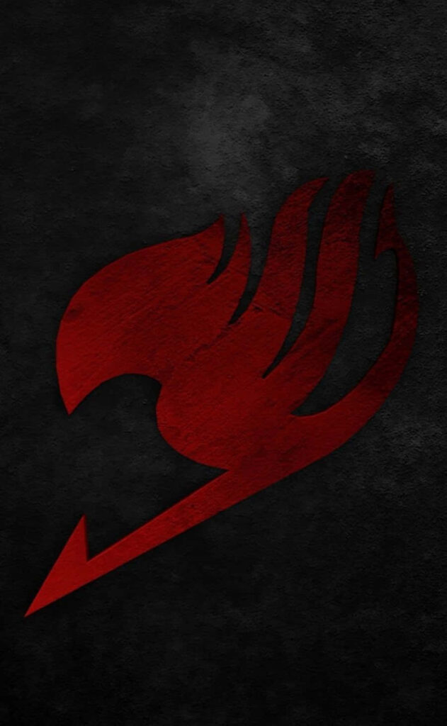 Sleek Fairy Tail iPhone Wallpaper: Iconic Red Logo on Dark Background