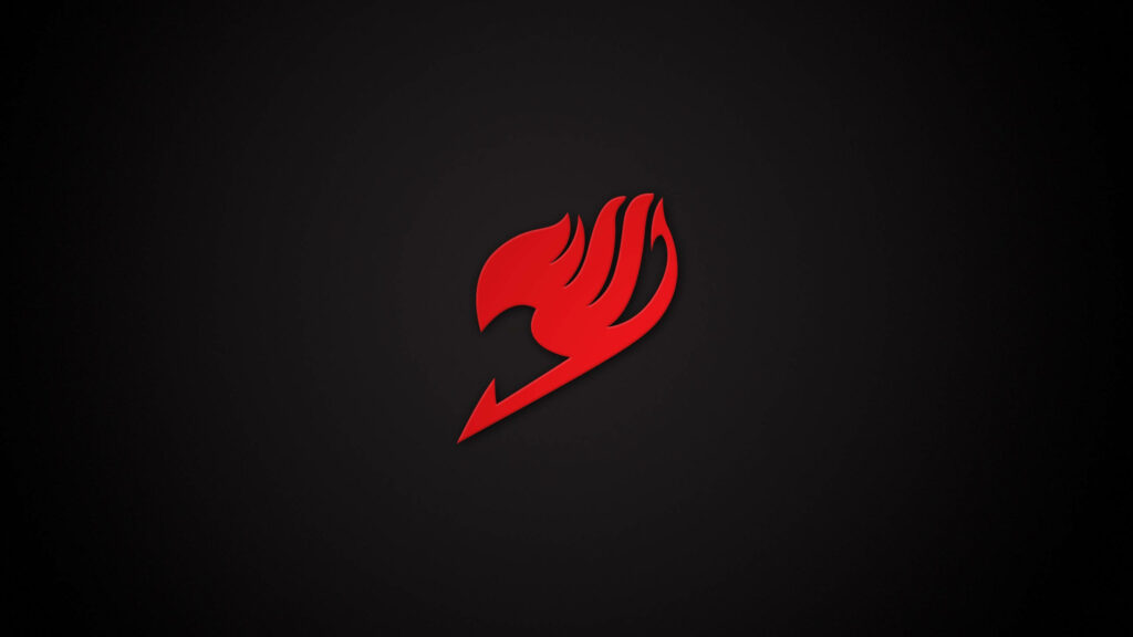 Minimalist Fairy Tail Wallpaper: Bold Red Emblem on Black Background